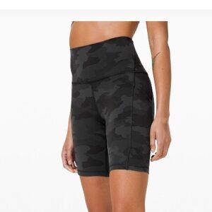 🍋Lululemon 8” Align Shorts w/Pockets VGUC Heritage 365 Camo Coal Multi🍋